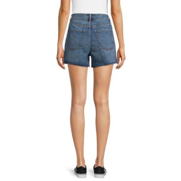 🌟FREE🌟NWT No Boundaries High-Rise Midi Shorts Dark Wash Denim Juniors Sz 11 - Picture 2 of 10